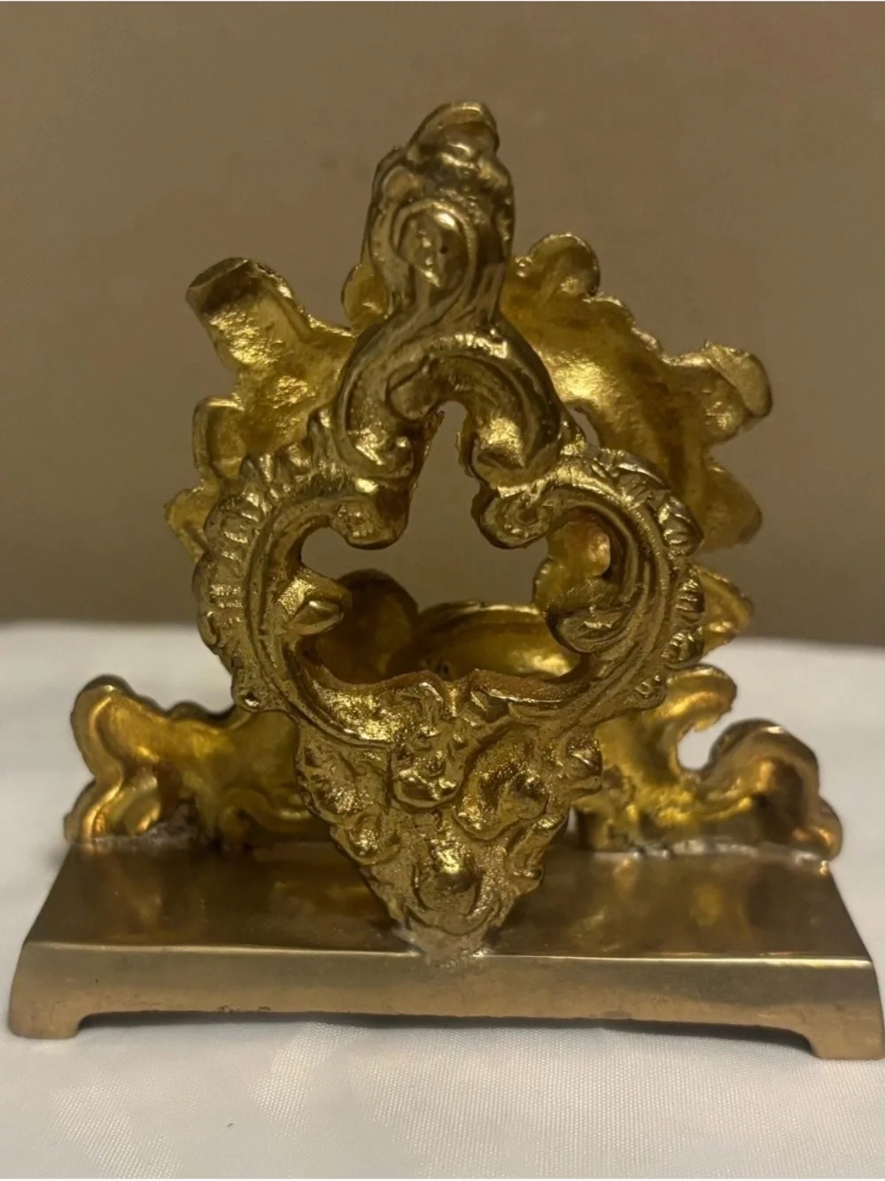 Vintage Brass Ornate Rococo Decorative Card Holder - Home Accents